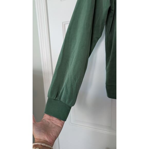 Athleta Green V-Neck UPF 50 Seasoft Willow Sweatshirt - Picture 3 of 6